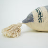 Hand-Woven Blue & Natural Boho Decorative Throw Pillow - 17" x 17.5"